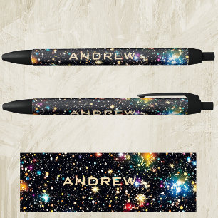 Naam, Kleurrijke Kosmische Sterrenhoop Zwarte Inkt Pen