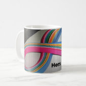 Naam, Kleurrijke Quilling Papier 11oz Koffie Mok (Voorkant links)