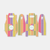 Naam kleurrijke strips monogram bedankdoosjes (Uitgevouwen)