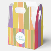 Naam kleurrijke strips monogram bedankdoosjes (Geopend)
