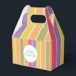 Naam kleurrijke strips monogram bedankdoosjes<br><div class="desc">Colorful Stripes Monogram Name Favor Box. Personaliseer met jouw naam en initialen.</div>