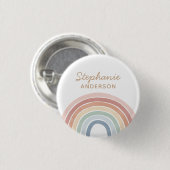 Naam kleurrijke Waterverf regenboog Ronde Button 3,2 Cm (Voorkant /achterkant)