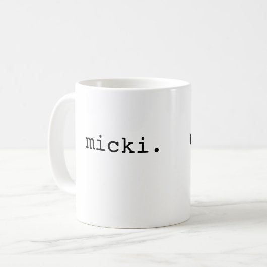 naam koffiemok (Voorkant links)