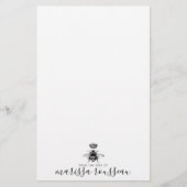 Naam koningin bijen Logo, handgeschreven script Briefpapier (Voorkant)
