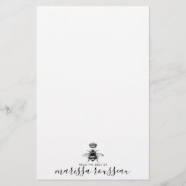 Naam koningin bijen Logo, handgeschreven script Briefpapier