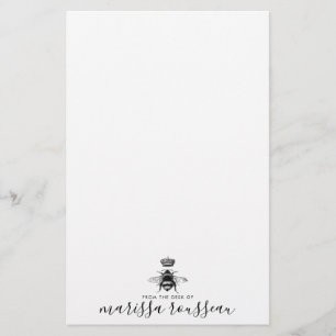 Naam koningin bijen Logo, handgeschreven script Briefpapier