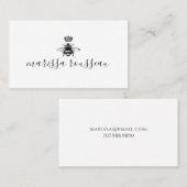 Naam koningin bijen Logo, handgeschreven script Contactkaartje (Voorkant / Achterkant)