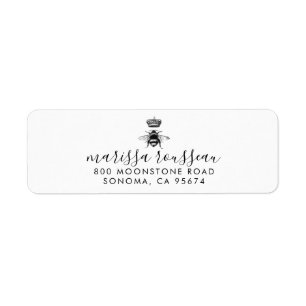 Naam koningin bijen Logo, handgeschreven script Etiket