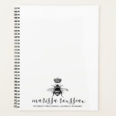 Naam koningin bijen Logo, handgeschreven script Planner (Voorkant)