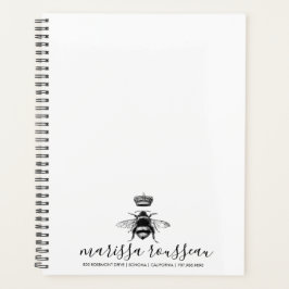 Naam koningin bijen Logo, handgeschreven script Planner
