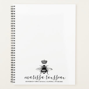 Naam koningin bijen Logo, handgeschreven script Planner