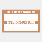 Naam koper en Pronoun-labels Rechthoekige Sticker (Voorkant)
