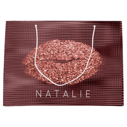 Naam Koper Grill Metallic Kiss Lip Glitter Brons Large Cadeautasje (Voorkant)