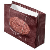 Naam Koper Grill Metallic Kiss Lip Glitter Brons Large Cadeautasje (Voorkant Gekanteld)