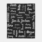 Naam koppels met naam van kinderen en kleinkindere fleece deken (Voorkant)