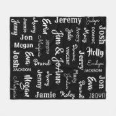 Naam koppels met naam van kinderen en kleinkindere fleece deken (Voorkant (Horizontaal))