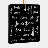 Naam koppels met naam van kinderen en kleinkindere keramisch ornament (Rechts)
