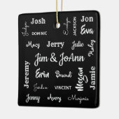 Naam koppels met naam van kinderen en kleinkindere keramisch ornament (Links)