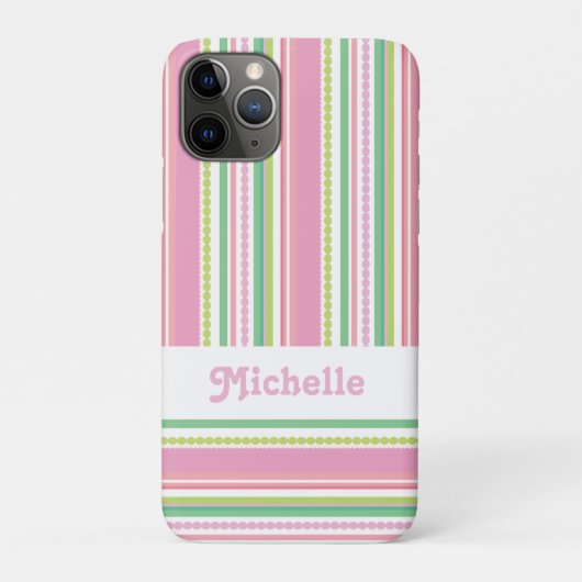 Naam kralen lint roze groen wit Case-Mate iPhone case (Achterkant)