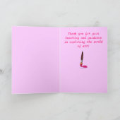 Naam kunstleraar penseel Dank u Bedankkaart (Binnen)