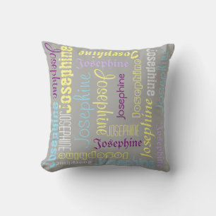 Naam Kussen Persoonlijke Kleuren en Lettertypen