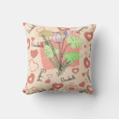  naam kwekerij bloemig kinder kussen (Voorkant)