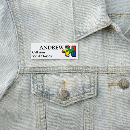 Naam Label Autism ID-badge Noodcontact Naamplaatje (In situ)