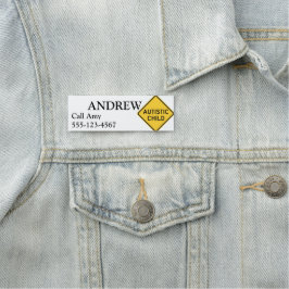 Naam Label Autism ID-badge Noodcontact Naamplaatje