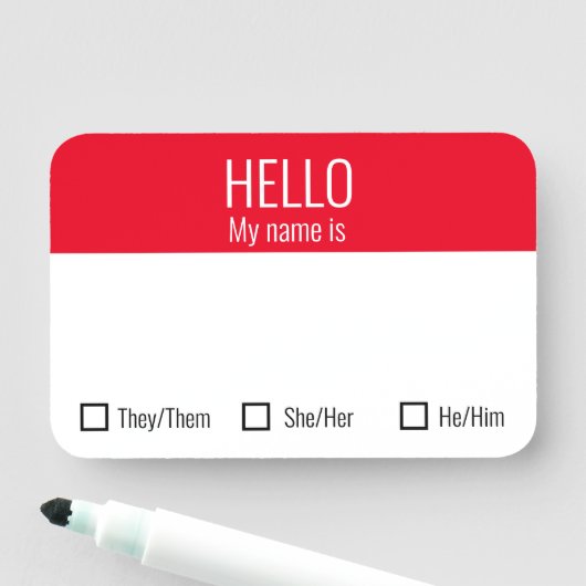 Naam Label-badge inclusief keuze voor ronoun Naamplaatje (In situ)