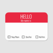 Naam Label-badge inclusief keuze voor ronoun Naamplaatje (Voorkant)