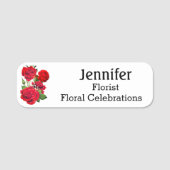 Naam Label rode rozen Aangepaste tekstafel Naamplaatje (Voorkant)