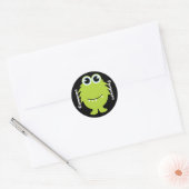 Naam Label/Sticker - Groen Monster Design Ronde Sticker (Envelop)