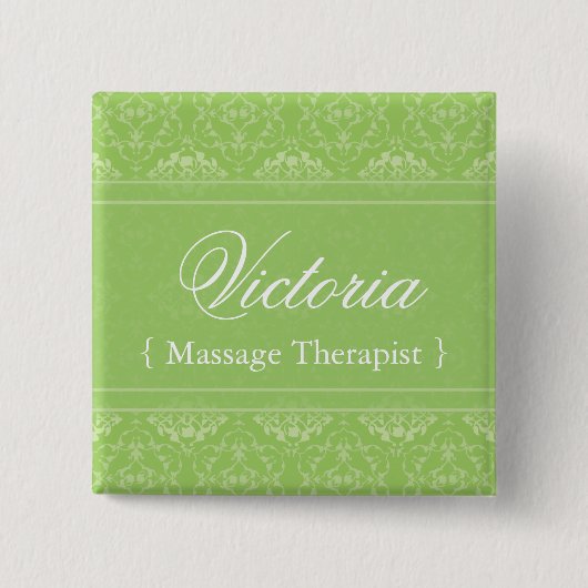 Naam label van Classy Salon en Spa Vierkante Button 5,1 Cm (Voorkant)