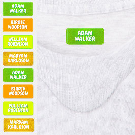 Naam Labels voor Kamp (Waterdichte Kledinglabels)