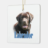 Naam labrador Retriever (chocolade) Keramisch Ornament (Links)
