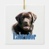 Naam labrador Retriever (chocolade) Keramisch Ornament (Achterkant)