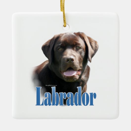 Naam labrador Retriever (chocolade) Keramisch Ornament (Voorkant)