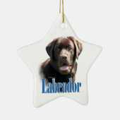 Naam labrador Retriever (chocolade) Keramisch Ornament (Rechts)