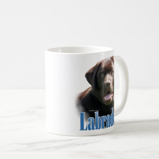 Naam labrador Retriever (chocolade) Koffiemok (Voorkant rechts)