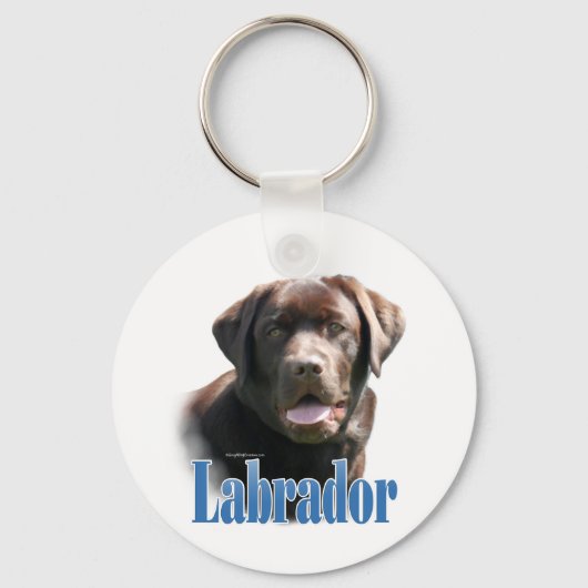 Naam labrador Retriever (chocolade) Sleutelhanger (Voorkant)