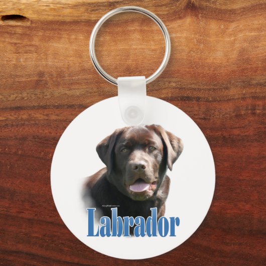 Naam labrador Retriever (chocolade) Sleutelhanger (Voorkant)