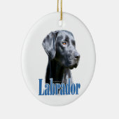 Naam labrador (zwart) keramisch ornament (Rechts)