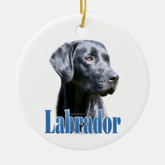 Naam labrador (zwart) keramisch ornament (Voorkant)