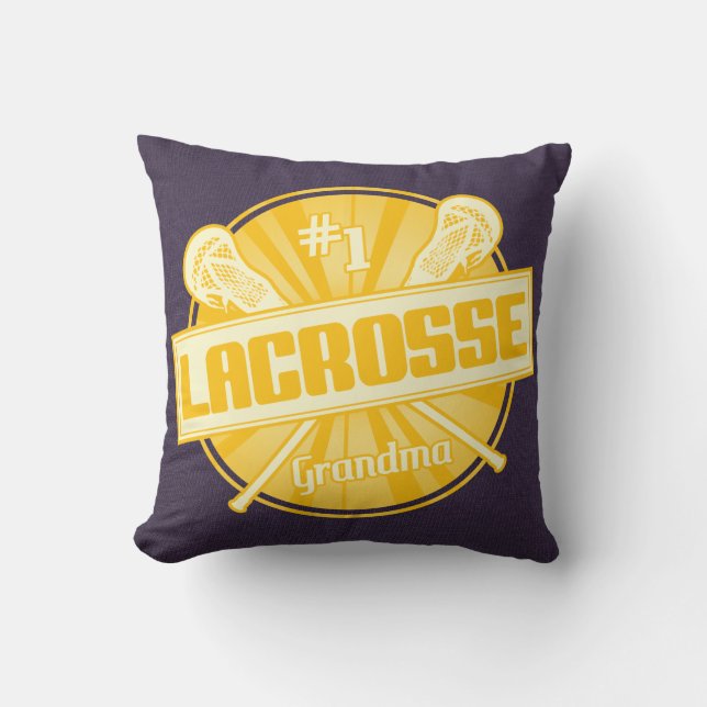 Naam Lacrosse Grandma en Aangepast nummer Kussen (Voorkant)