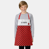 Naam Ladybug Polka Dots Schort (Gedragen)