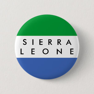 Naam land van Sierra Leone Ronde Button 5,7 Cm
