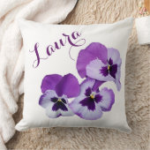 naam Laura paarse bloemen Kussen (Deken)