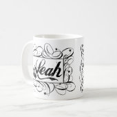 Naam Leah in zwart, stijlvol lijst Koffiemok (Voorkant links)