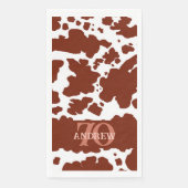 Naam Leeftijd Bruine Koe Vlekken Print Boer Verjaa Servet (Voorkant)