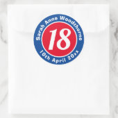 Naam, leeftijd en datum op een verjaardag ronde sticker (Tas)